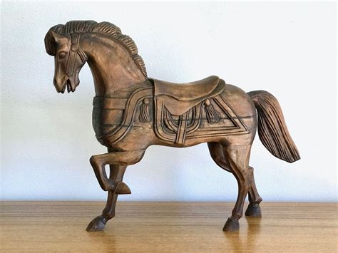 Carved Wood Horse Figurine Statue Figurines And Knick Knacks Collectibles