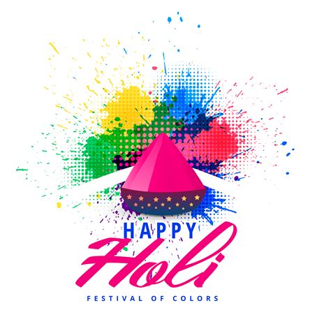 Happy Holi Abstract Colorful Splash Background Download Free Vector