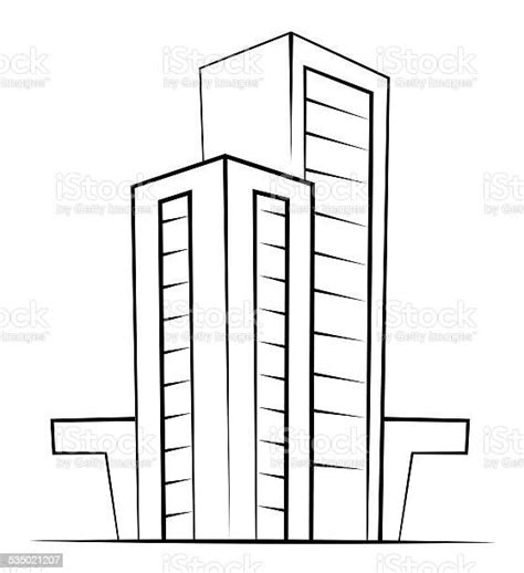Black And White Buildings Stock Illustration Download Image Now