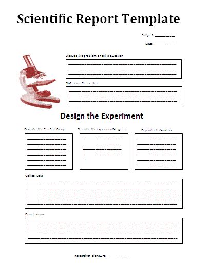 Free Science Experiment Report Template Free Report Templates