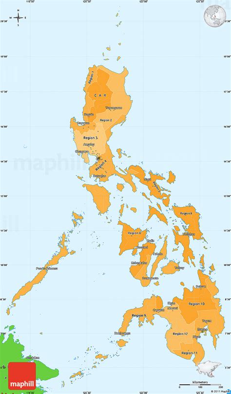 Political Shades Simple Map Of Philippines