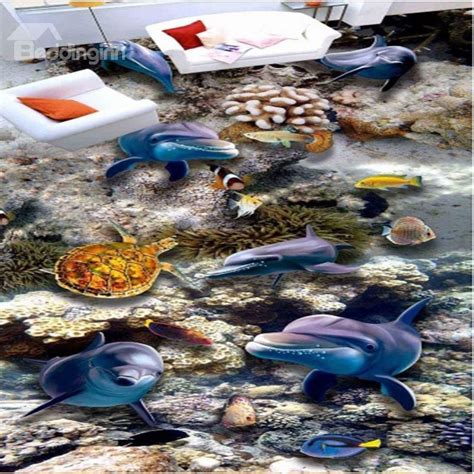 Stunning Dolphins And Turtles Under The Sea Decorative Waterproof 3d