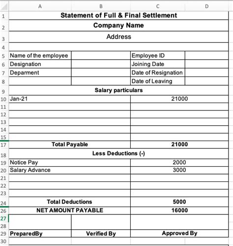 Full And Final Settlement Letter From Hr To Employee