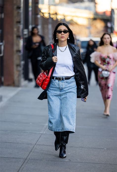 Long Jean Skirt Outfits That Prove You Need A Denim Maxi Asap
