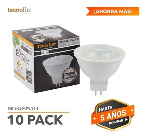 Pack Foco Led Gx W Luz Blanca Mr Led Forma Dicroica Color De La Luz Luz De D A Meses