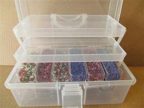 Beading Storage Case 18 Bead Boxes And 2 Trays 18 Beads