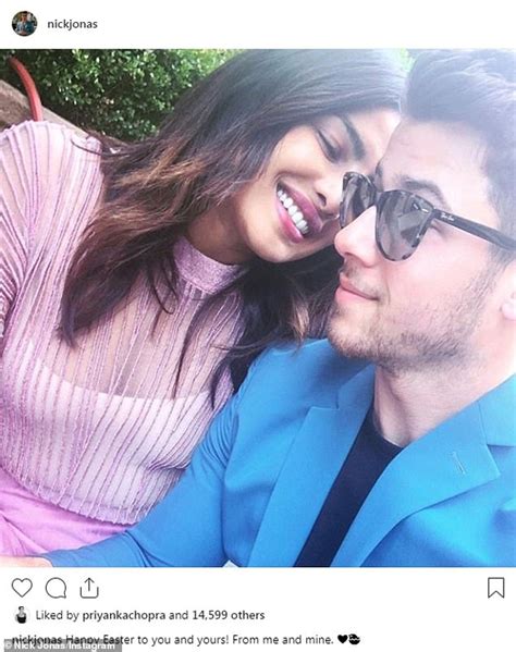 priyanka chopra flashes a look of love snuggles up next to nick jonas in easter photo daily