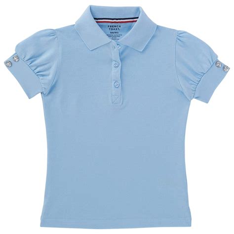 French Toast Girls School Uniform Short Sleeve Puff Sleeve Polo Shirt