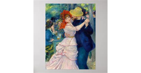 Dance At Bougival 1883 By Pierre Auguste Renoir Poster Zazzle