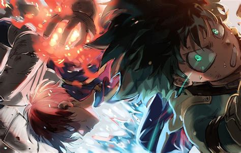 Todoroki Deku And Bakugo One For All Wallpaper Despite Being Rivals