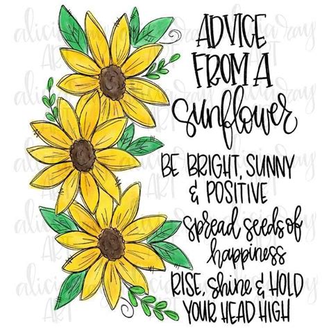 Advice From A Sunflower Sunflower Quotes Word Art Sunflower