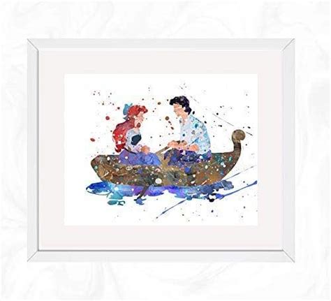 Ariel And Eric On Boat Prints The Little Mermaid Disney