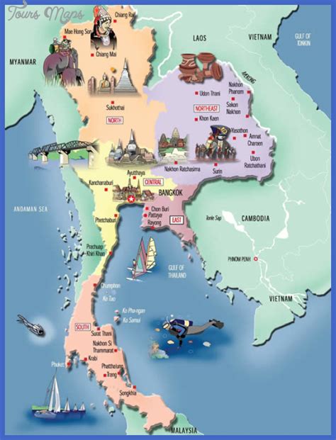 Thailand Map Tourist Attractions