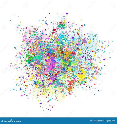 Multi Colored Vector Background Of Colorful Drops And Splashes Of Paint