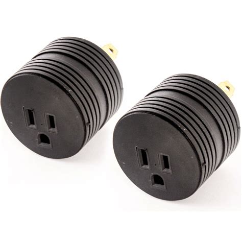 2 Rv Electrical Adapter 30 Amp Male To 15 A Female Plug Round Grip Motorhome