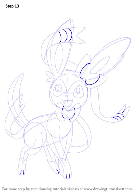 How To Draw Sylveon From Pokemon Pokemon Step By Step