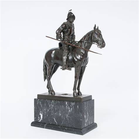 Julius Schmidt Felling Bronze Skulptur Ritter Zu Pferd