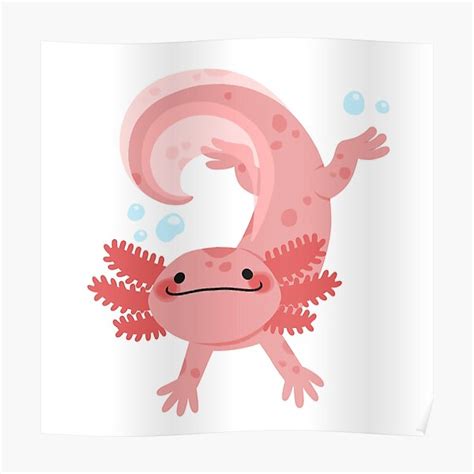 Happy Axolotl Posters Redbubble