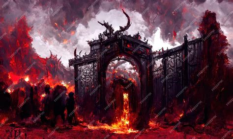 premium photo purgatory fire in hell a crowd of sinful people is burning in hell in hellfire