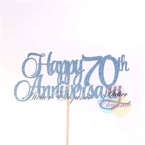 Happy 70th Anniversary Cake Topper 70th Anniversary Cake Etsy Canada