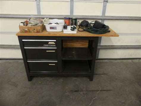Lot 536 Vintage Craftsman 54 Workbench With 3 Drawers Includes