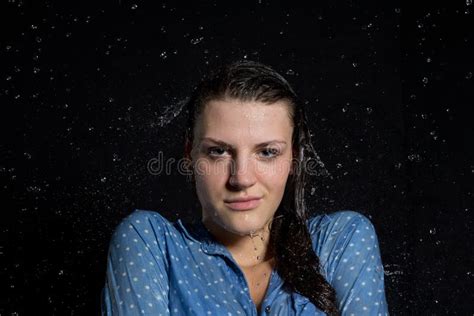 Beautiful Wet Girl In Water Stock Photo Image Of Hairstyle Brunette