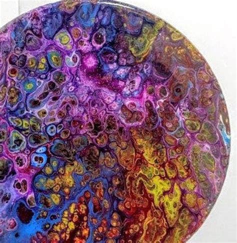 Purple Circle Painting Original Abstract Painting Galaxy Etsy