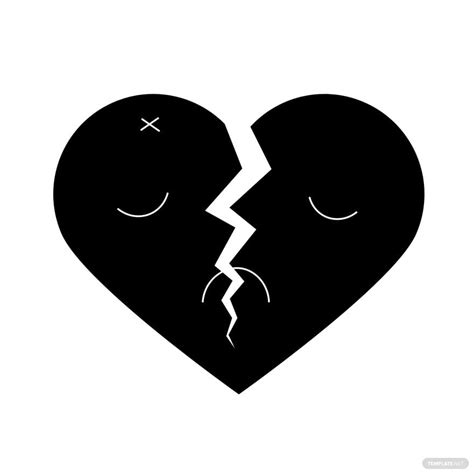 Sad Broken Heart Silhouette In Psd Illustrator Svg Eps Png Download Template Net