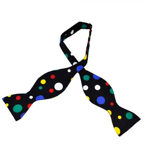 Black And Multi Coloured Dot Self Tie Bow Tie From Ties Planet Uk
