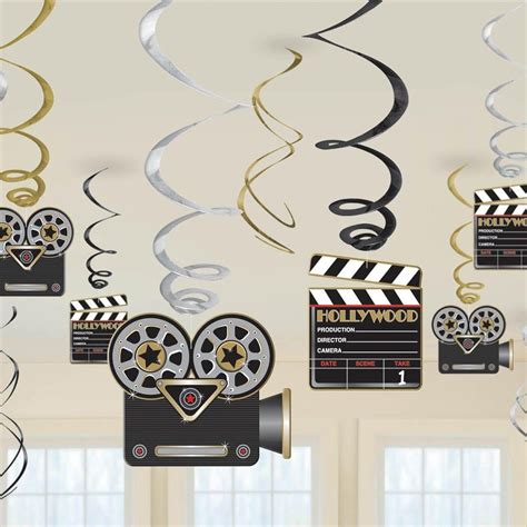 Camera Swirl Decorations 12 Per Package En 2022 Soirée Hollywood