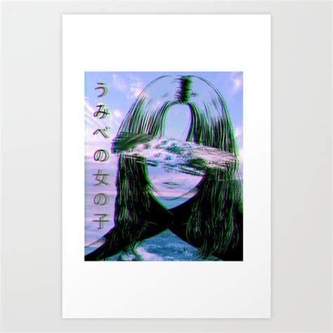 Girl By The Sea Sad Japanese Anime Aesthetic Art Print By Poserboy Society6