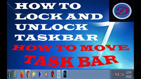 How To Lock Taskbar How To Unlock Taskbar How To Move Taskbar Basic