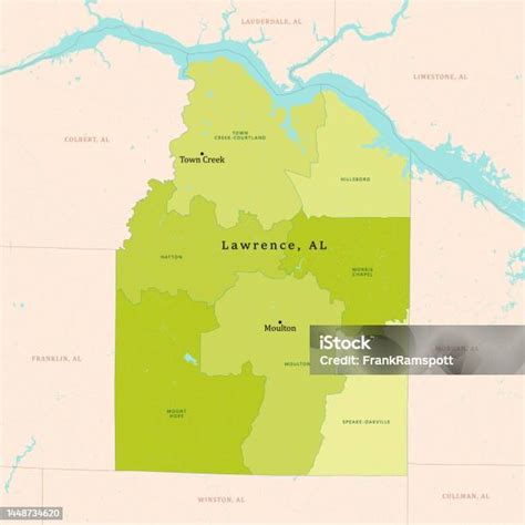 Al Lawrence County Vector Map Green Stock Illustration Download Image