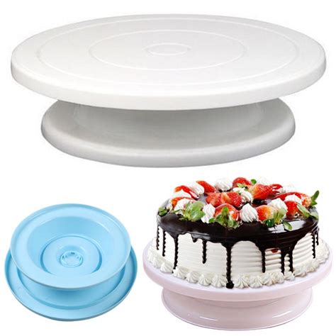 Buy 1pc Diy Pan Baking Tool Plastic Cake Plate Turntable Rotating Anti