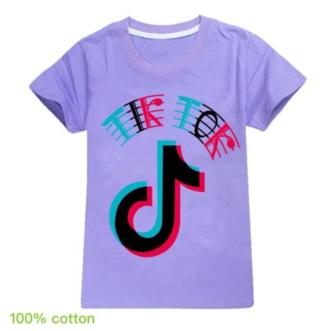 Boys Girls Kids Tik Tok Cotton Printing Short Sleeve T Shirt Summer Top