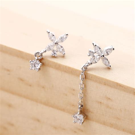 Asymmetric Bow Sterling Silver Jewelry Fashion Hypoallergenic