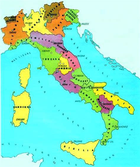 Completate il quadro con i nomi delle regioni e dei rispettivi capoluoghi. Cartina Italia Politica Con Capoluoghi | Tomveelers