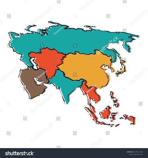 Political Map Asia Stock Vector Royalty Free 1079172164 Shutterstock