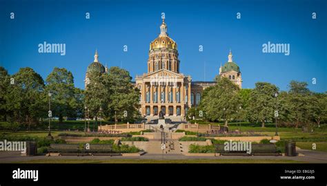 Panorama Of The Iowa State Capitol Building Des Moines Iowa Stock