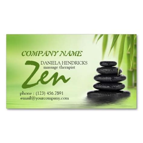 Tranquil Zen Spa Massage Therapist Design Business Card