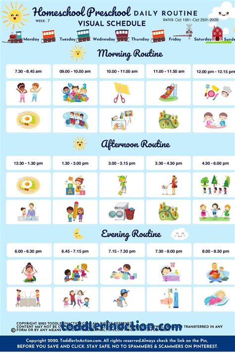 Home School Schedule Daily Routine Free Sample Printable Preschool