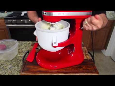 How To Use The Kitchenaid Ice Cream Maker Attachment Youtube