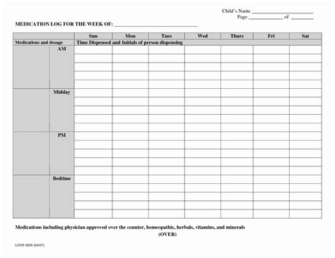 Daily Medication Schedule Template Inspirational Download Blank