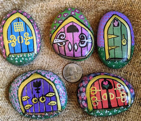 Faerie Door Painted Rock Art And Collectibles Painting Pe