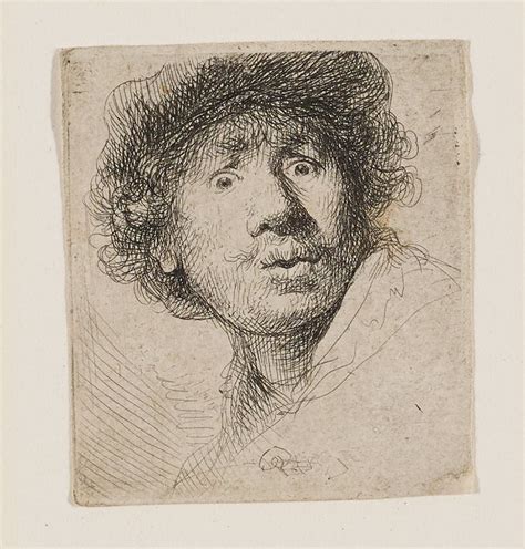 Self Portrait With Eyes Wide Open Rembrandt Van Rijn Mia