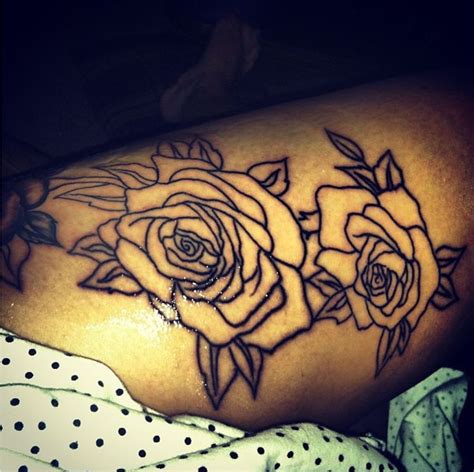 The next tattoo idea is just stunning. New rose thigh tattoo