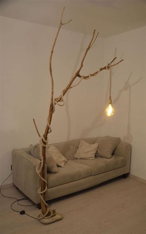 5.0 out of 5 stars 2. Wooden rustic floor lamp with recycled aged oak tree trunk ...