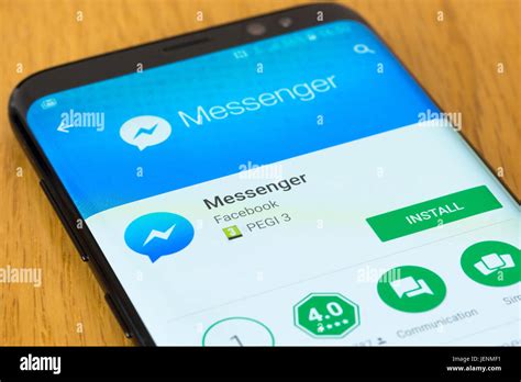 A Closeup On The Facebook Messenger App Install Screen On A Smartphone