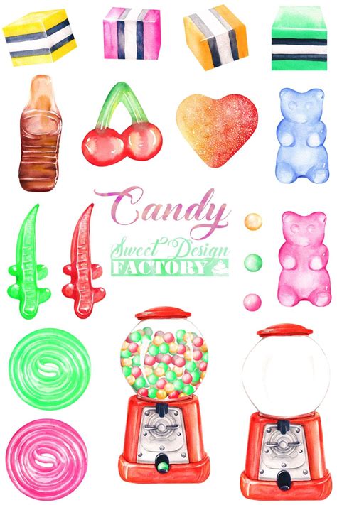 Watercolor Candy Clipart Jelly Clipart Halloween Candies Sweet
