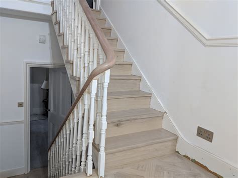 Stairs Clad In Oak To Match The New Parquet Wooden Floor Stairs